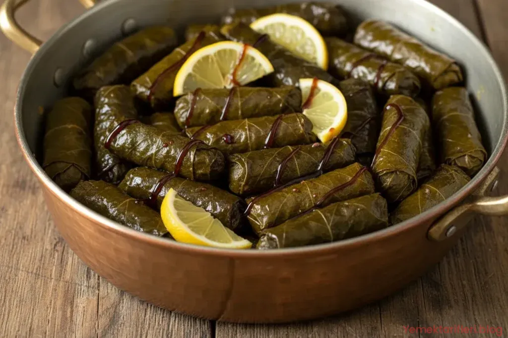 Ekşili ve Bol İç Harçlı Geleneksel Etli Yaprak Sarma Tarifi