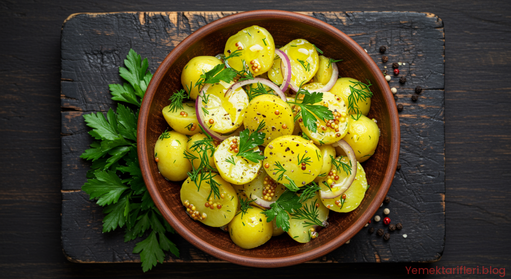 Geleneksel Dokunuşlarla Hazırlanmış Hardallı Patates Salatası Tarifi