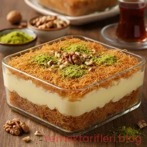 Geleneksel Usullerle Hazırlanmış İpeksi Muhallebili Kadayıf Tarifi