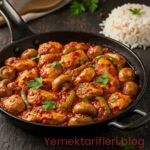Geleneksel Yöntemlerle Lokum Kıvamında Mantarlı Tavuk Sote Tarifi