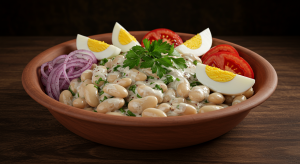 Gerçek Antalya Usulü Piyaz Tarifi (Geleneksel Tahinli Soslu Kuru Fasulye Salatası)