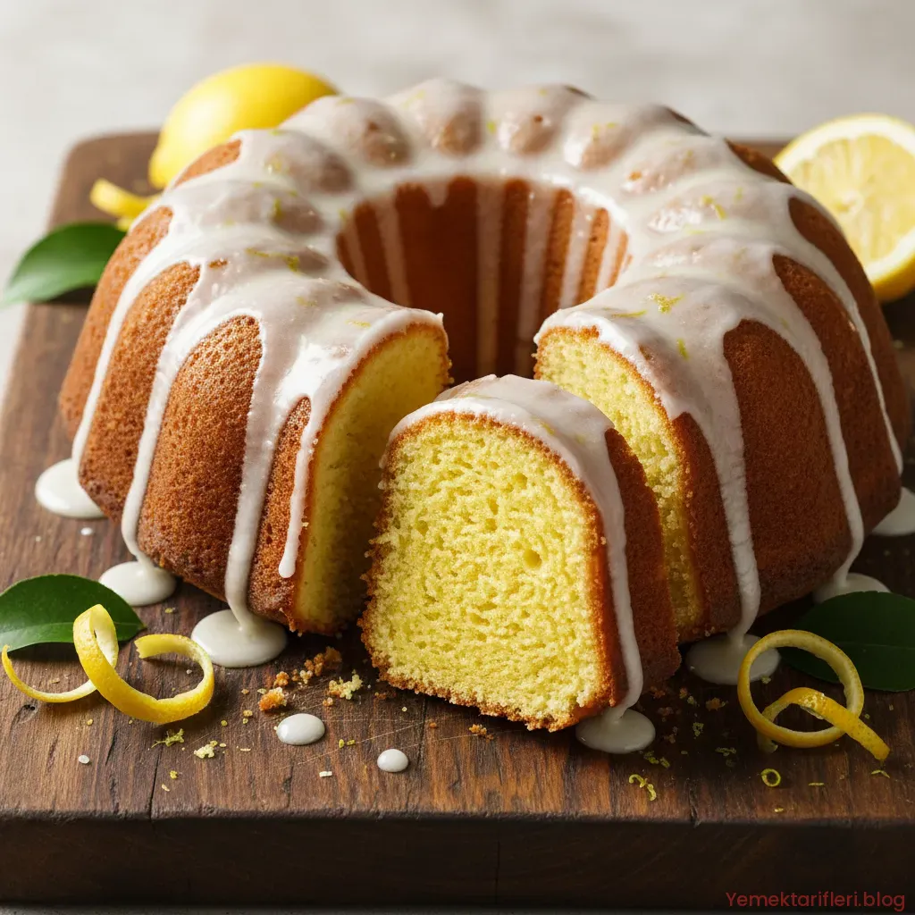 Gerçek Limon Aromasıyla Islatılmış Yumuşacık Soslu Limonlu Kek Tarifi