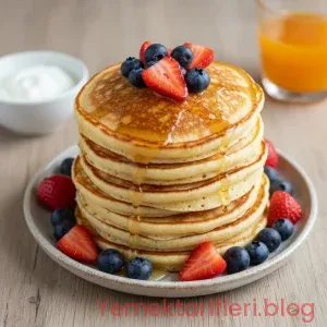 Puf Puf Kabaran Klasik Yoğurtlu Pancake Tarifi