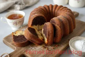 Geleneksel Mermer Desenli İki Renkli Kek Tarifi