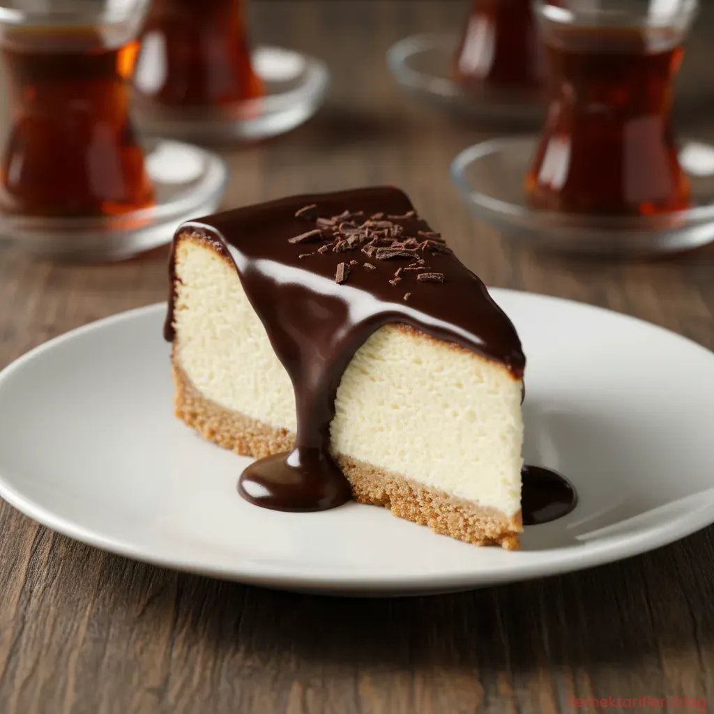 Geleneksel Türk Usulü Yoğun ve Akışkan Çikolata Soslu Cheesecake Tarifi