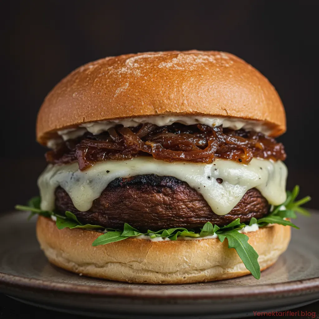 Geleneksel Usulde Karamelize Soğanlı, Portobello Izgara Burger Tarifi