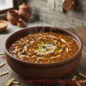 Geleneksel Yöntemlerle Erişteli Yeşil Mercimek Yemeği Tarifi