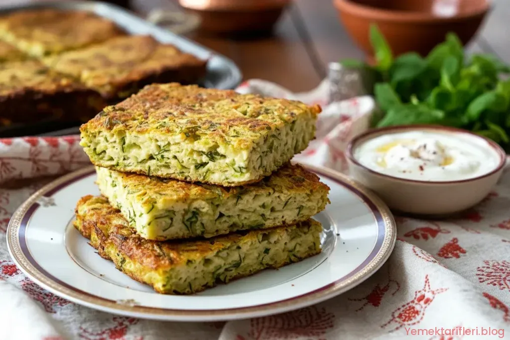 Fırında Kabak Mücveri Tarifi: Yağ Çekmeyen, İdeal Kıvamında Geleneksel Lezzet