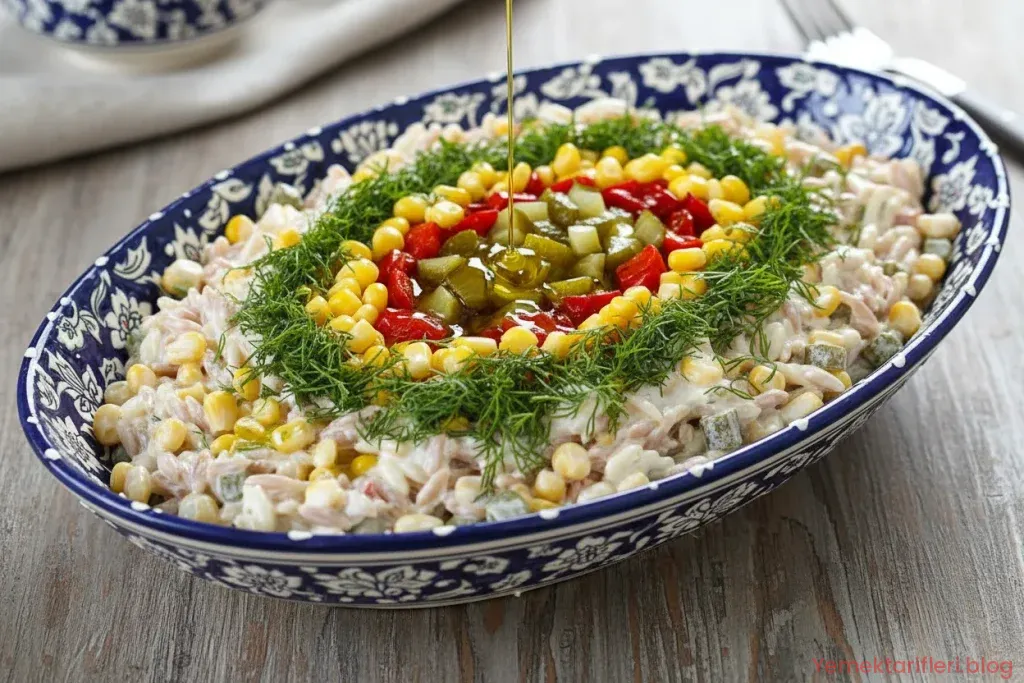 Geleneksel Usulde Lezzetiyle Yoğurtlu Arpa Şehriye Salatası Tarifi