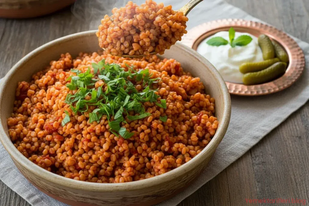 Gerçek Köy Tadında, Tam Kıvamında Domatesli Bulgur Pilavı Tarifi